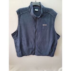 Columbia Vest Mens 4XL‎ Navy Fleece Pockets Outdoor